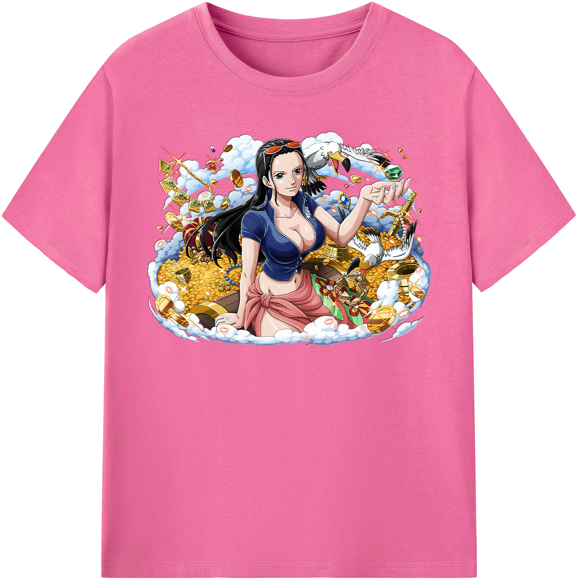 ワンピース ニコ・ロビン ONE PIECE Nico Robin レディースカジュアルプリントTシャツ（綿100％）